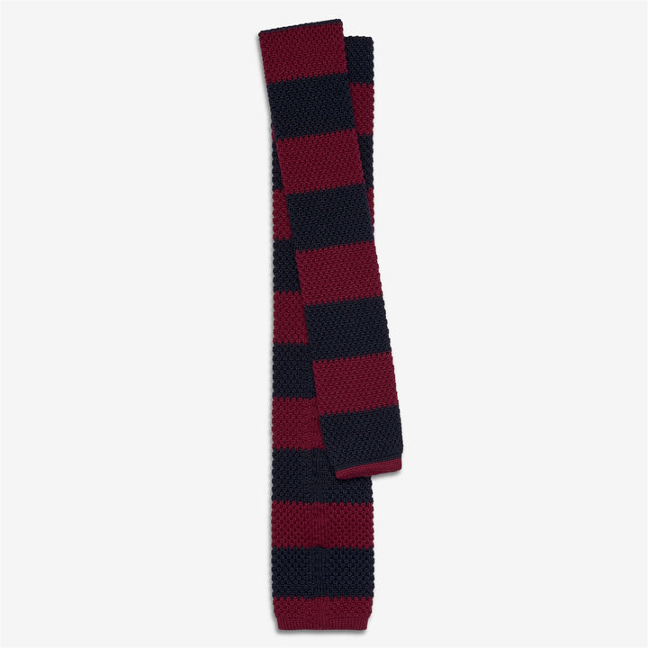 Dark Blue Unisex Knitted Wool Tie with Striped Design 2