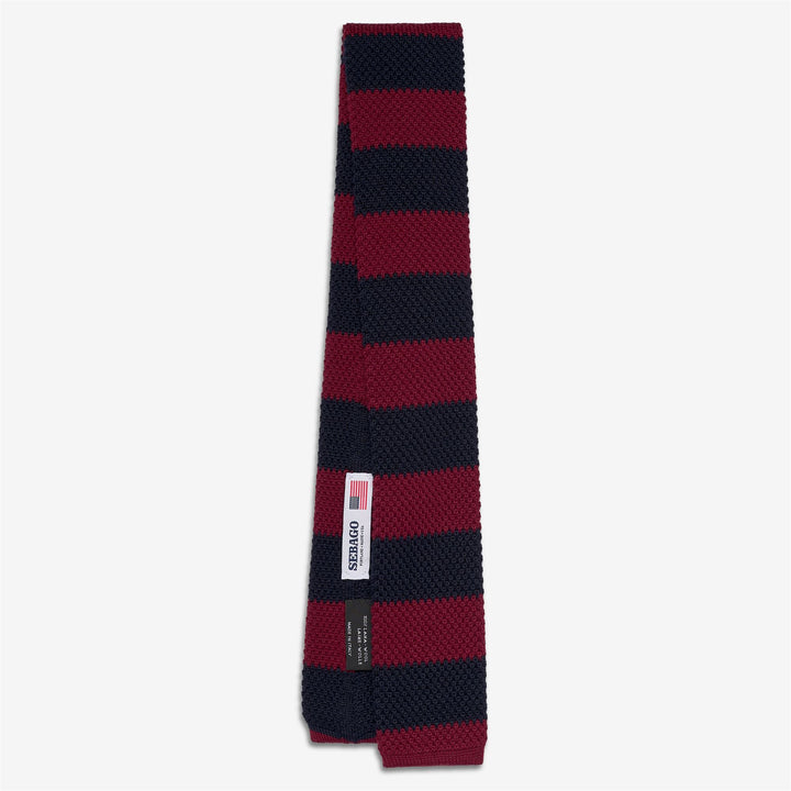 Dark Blue Unisex Knitted Wool Tie with Striped Design 1
