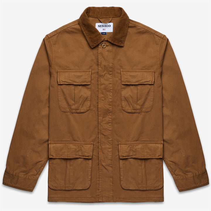 Brown Unisex Mid Field Jacket with Corduroy Accents 1