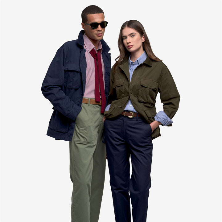 Green unisex Mid-Length Casual Cotton Jacket 7