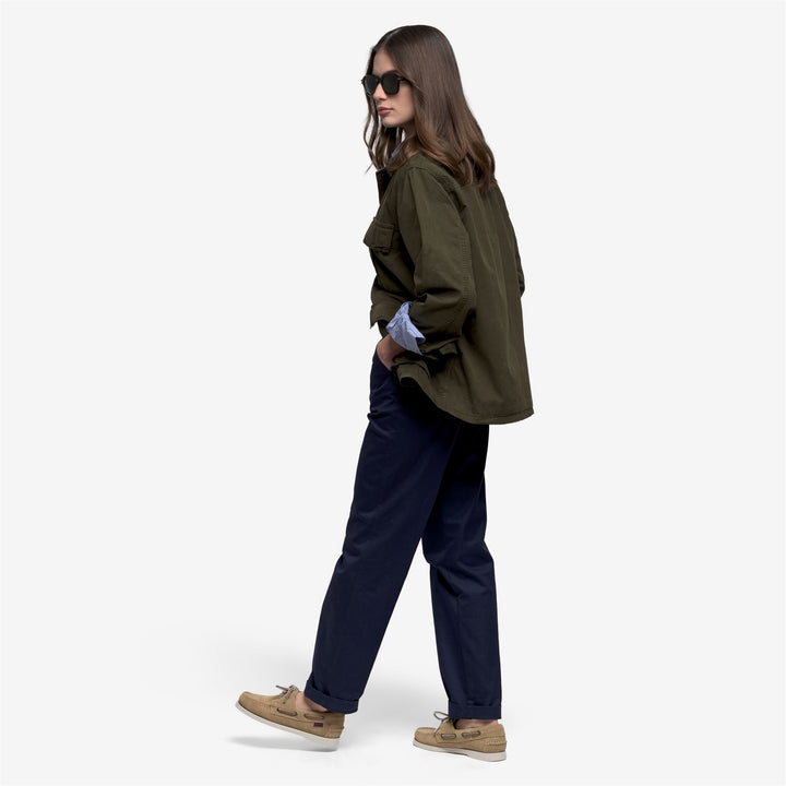 Chaqueta informal unisex de algodón de longitud media, color verde 6