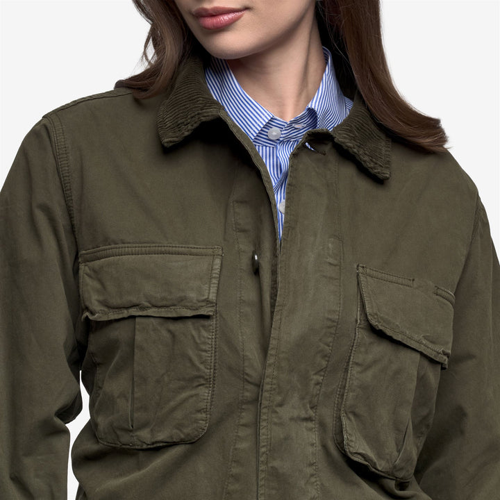 Green unisex Mid-Length Casual Cotton Jacket 6