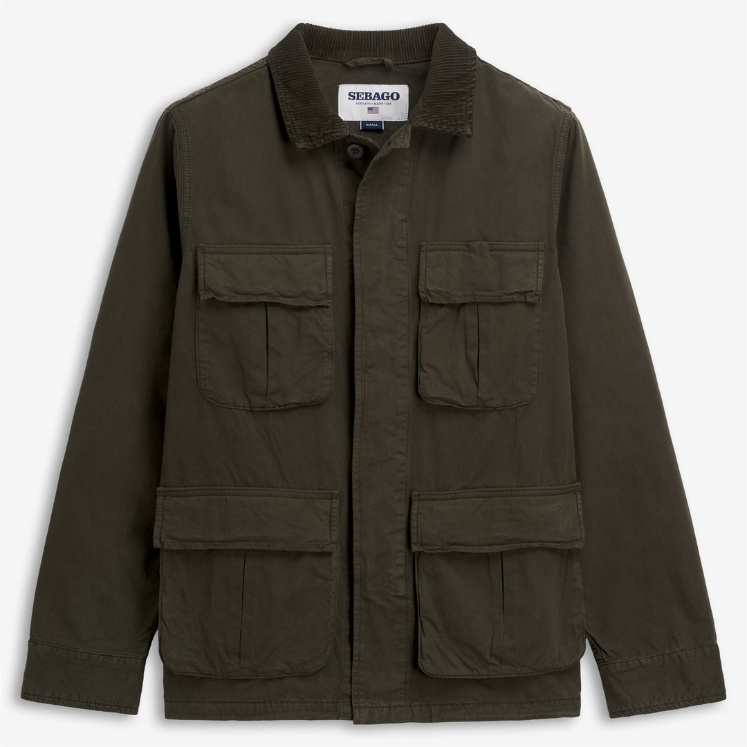 Green unisex Mid-Length Casual Cotton Jacket 01