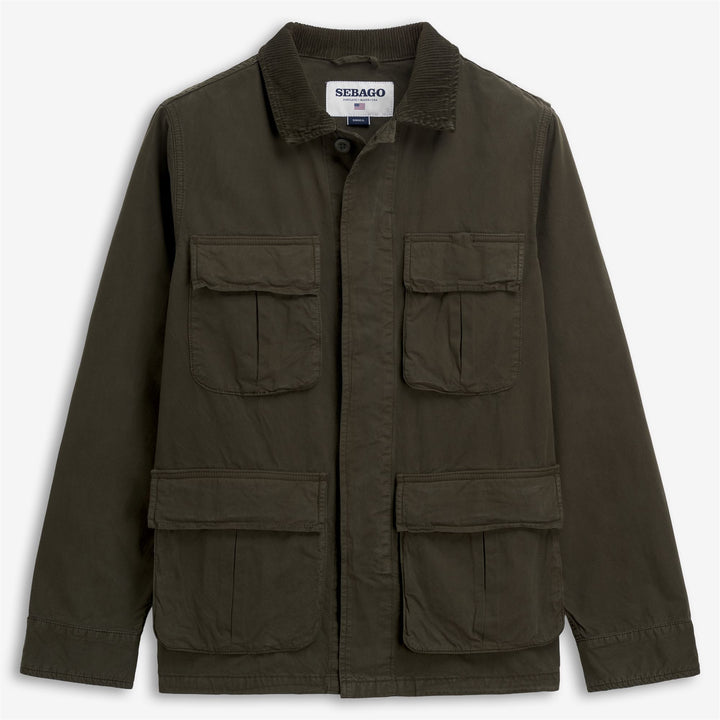 Green unisex Mid-Length Casual Cotton Jacket 1