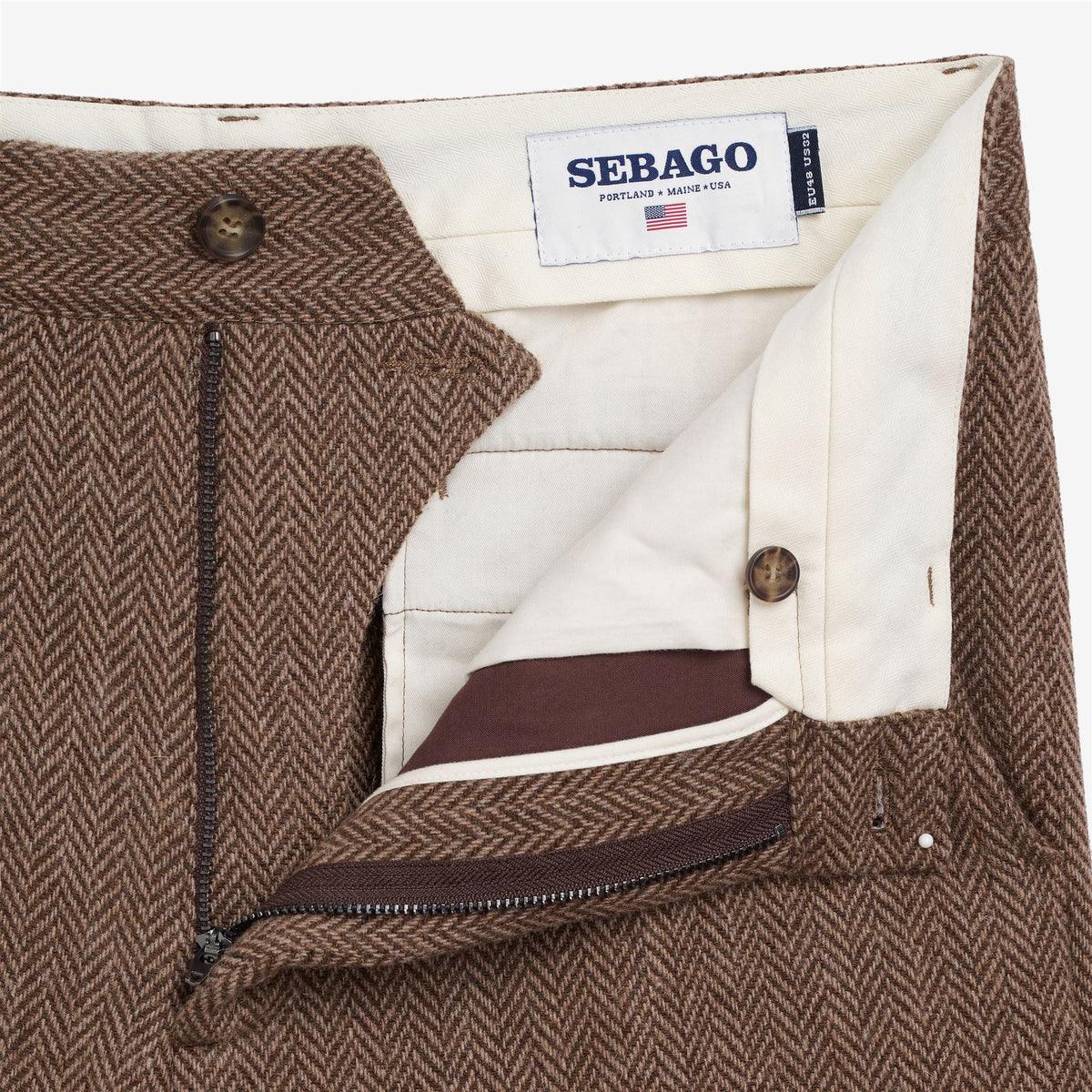 Beige Unisex Wool Chino Trouser
