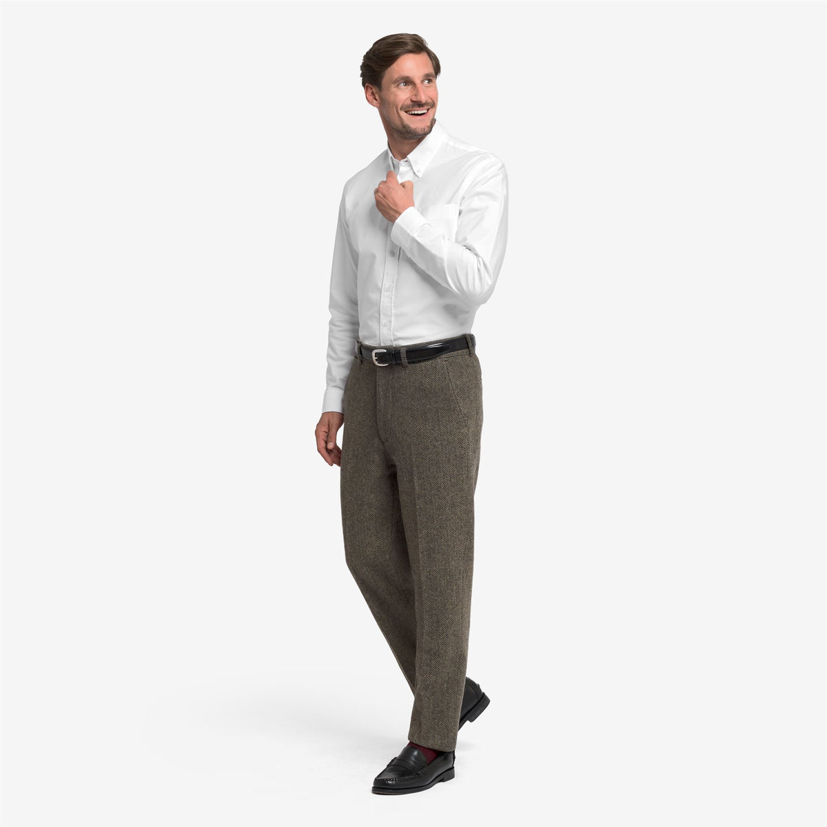 Grey Unisex Wool Chino Trouser
