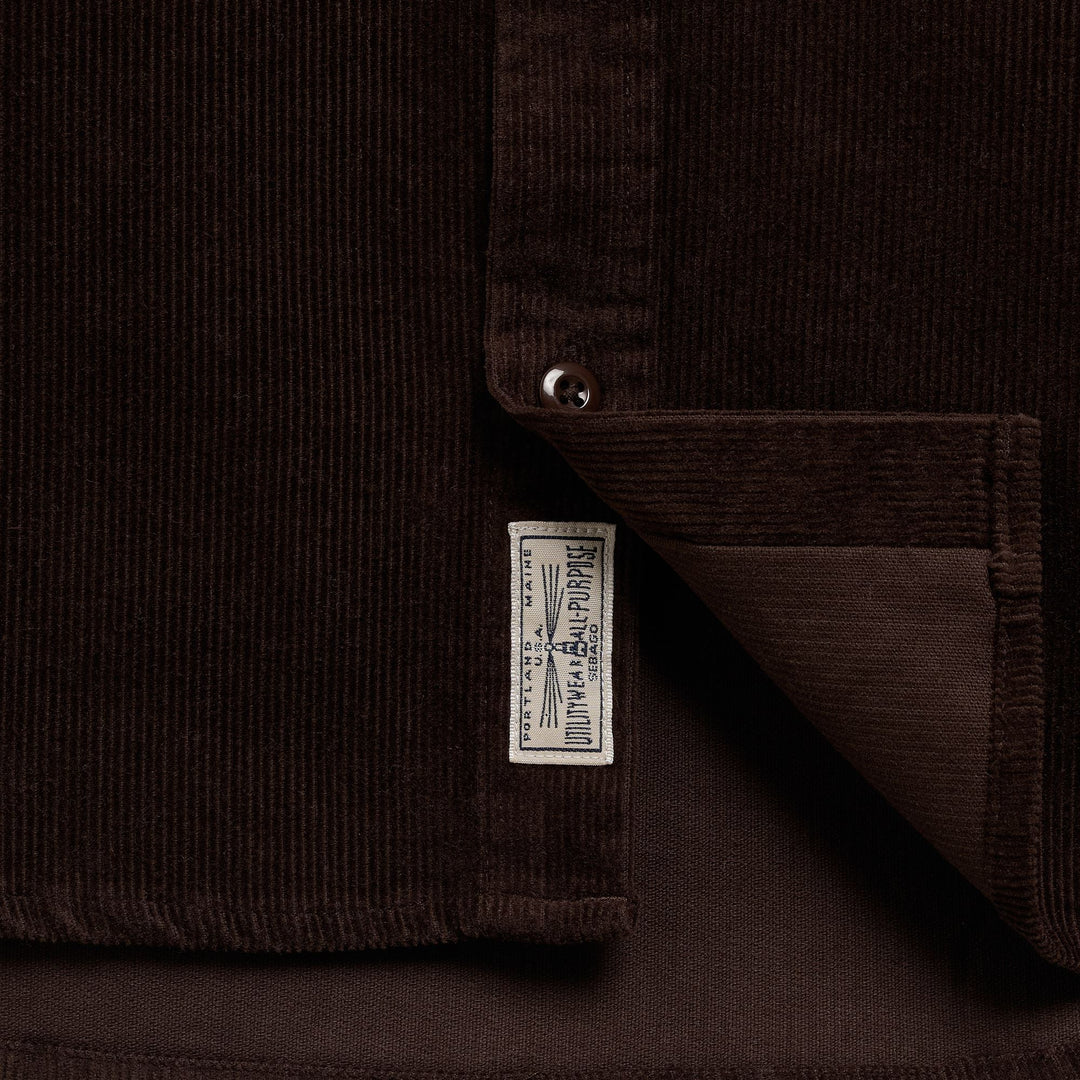 Braunes Unisex-Cordhemd mit funktionalen Taschen main