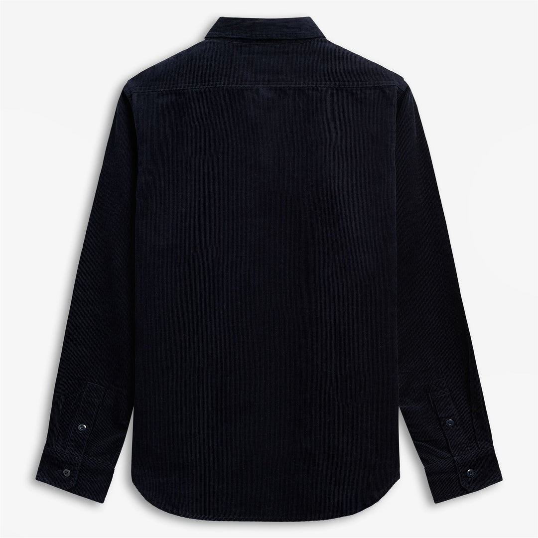Camicia unisex in velluto a coste blu scuro con tasche funzionali. main