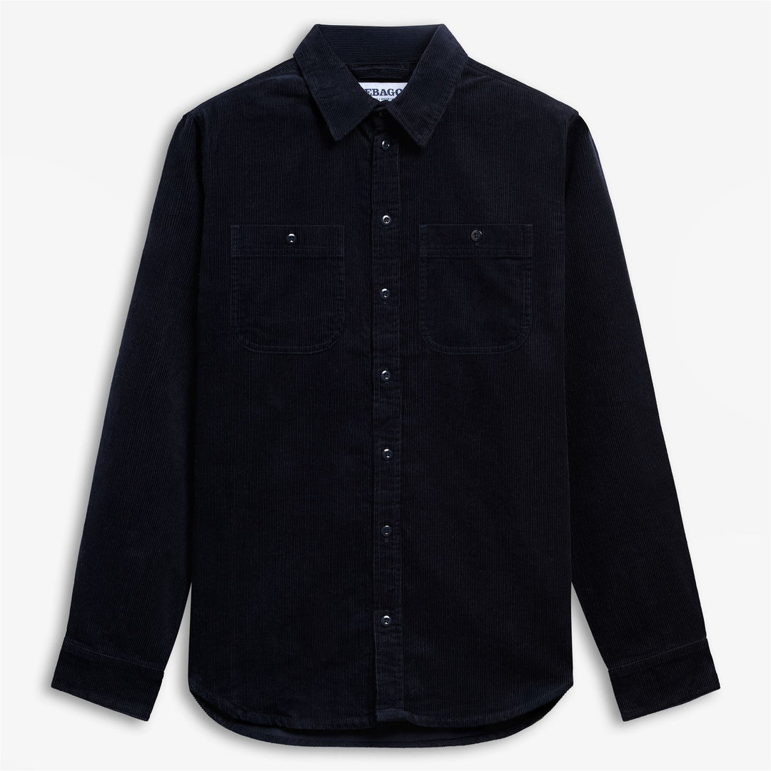 Camicia unisex in velluto a coste blu scuro con tasche funzionali. main