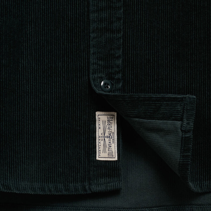 Grünes Unisex-Overshirt aus Cord mit Brusttaschen 3