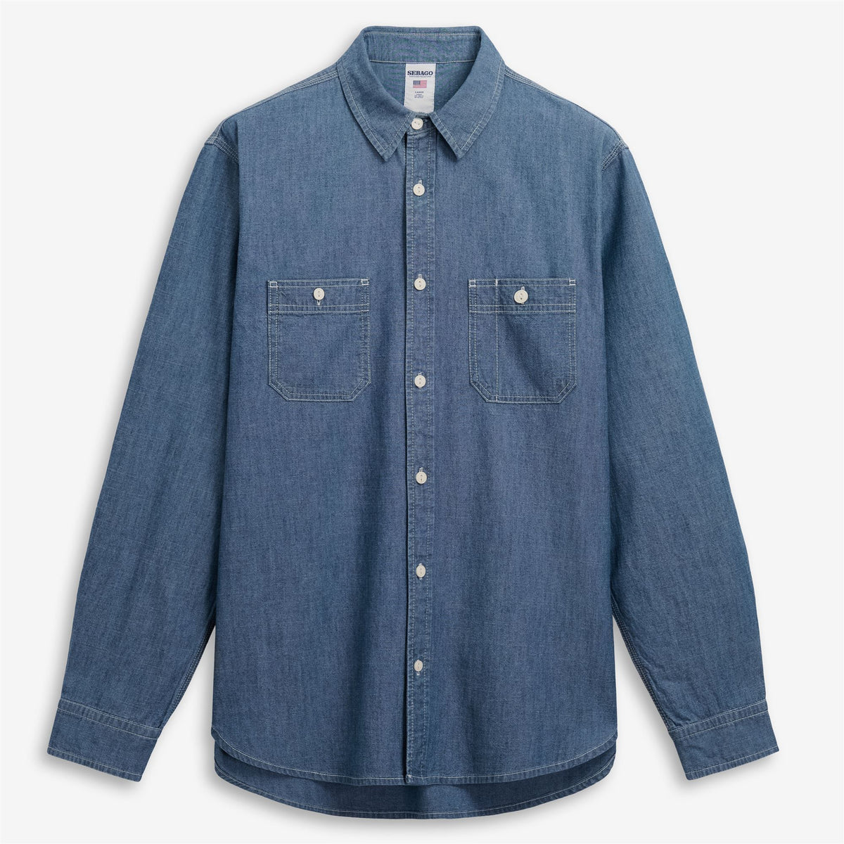 Blue Unisex Cotton Chambray Shirt