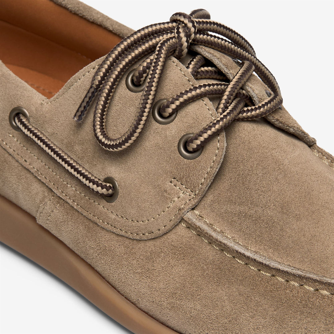 Grey taupe Men's Suede Moccasins with Anti-Slip Tread main