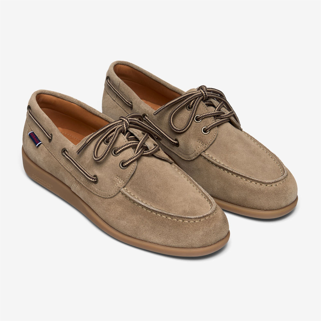 Grey taupe Men's Suede Moccasins with Anti-Slip Tread main