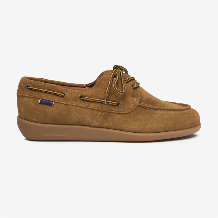 Brown Men's Suede Moccasins with Hand-Stitched Details 1