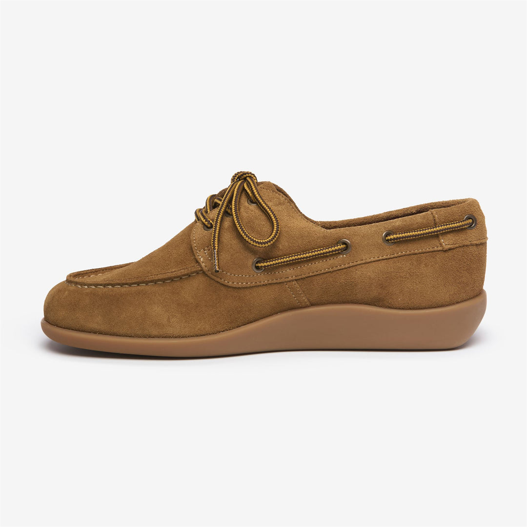 Brown Men's Suede Moccasins with Hand-Stitched Details main