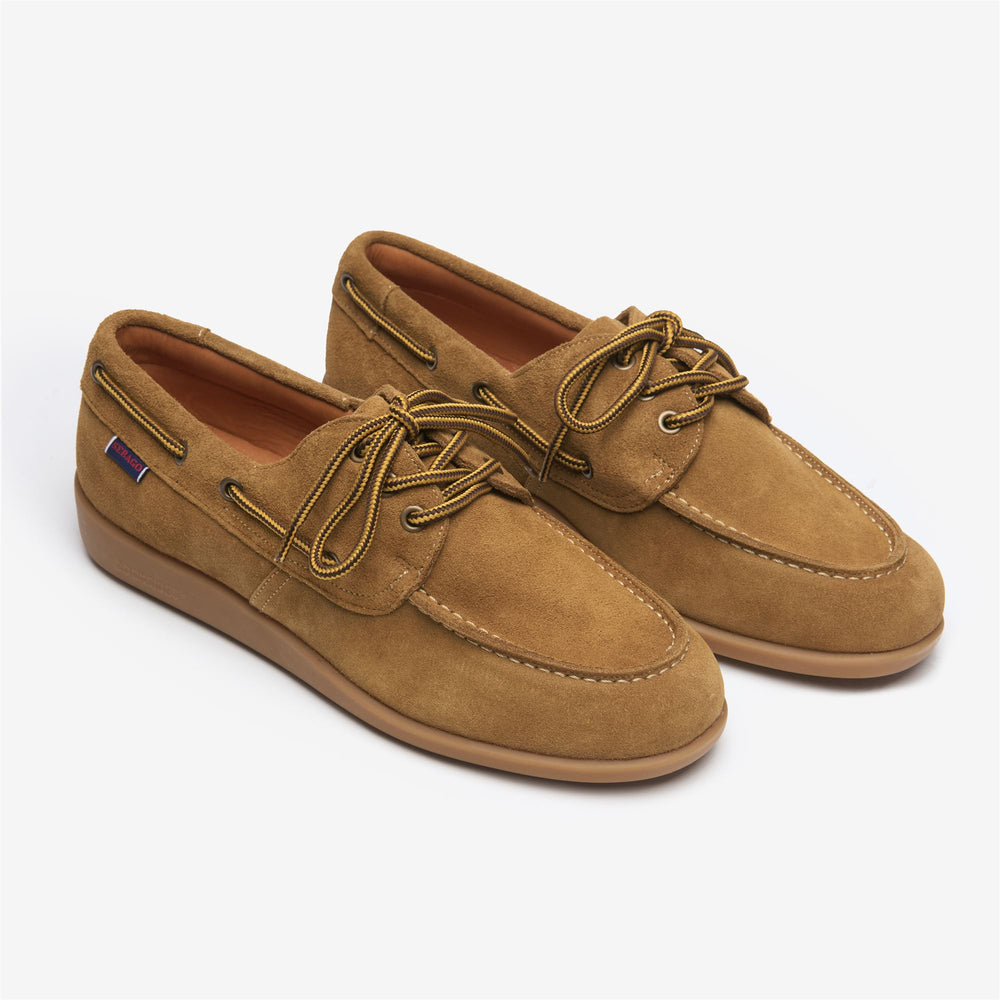 Brown Men's Suede Moccasins with Hand-Stitched Details 02