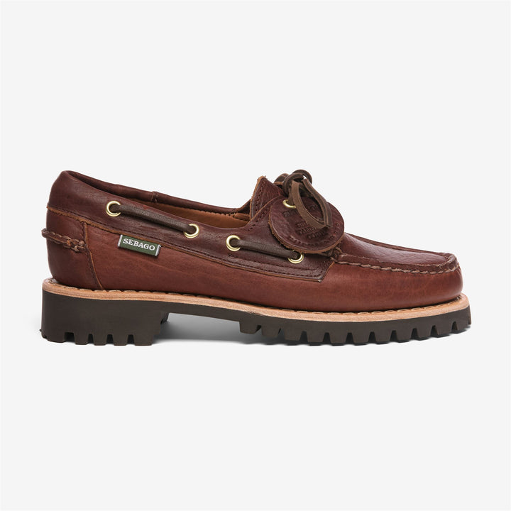 Mocassins Docksides pour femmes, marron foncé, à semelle en caoutchouc 1