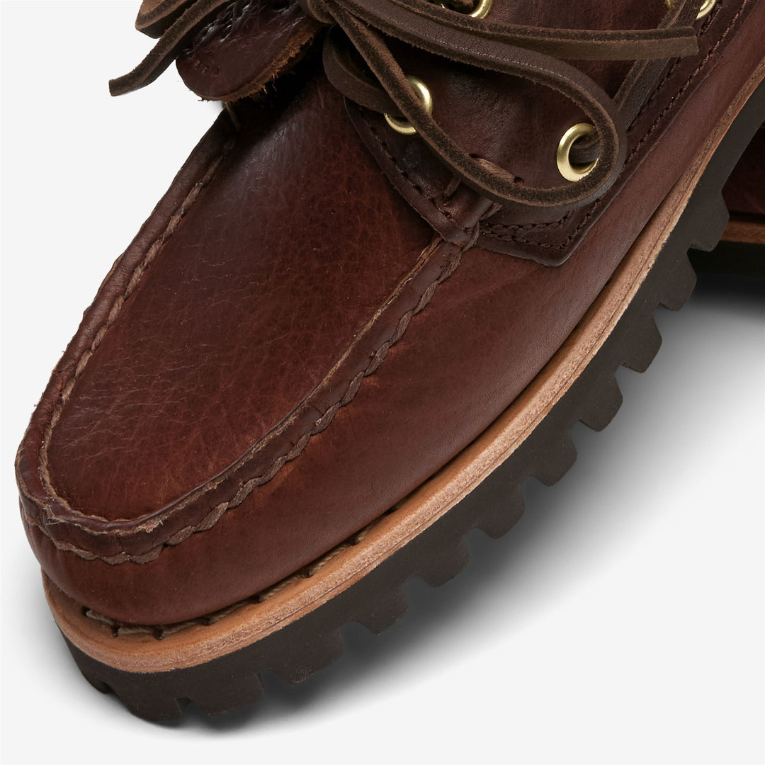Mocassins Docksides pour femmes, marron foncé, à semelle en caoutchouc main