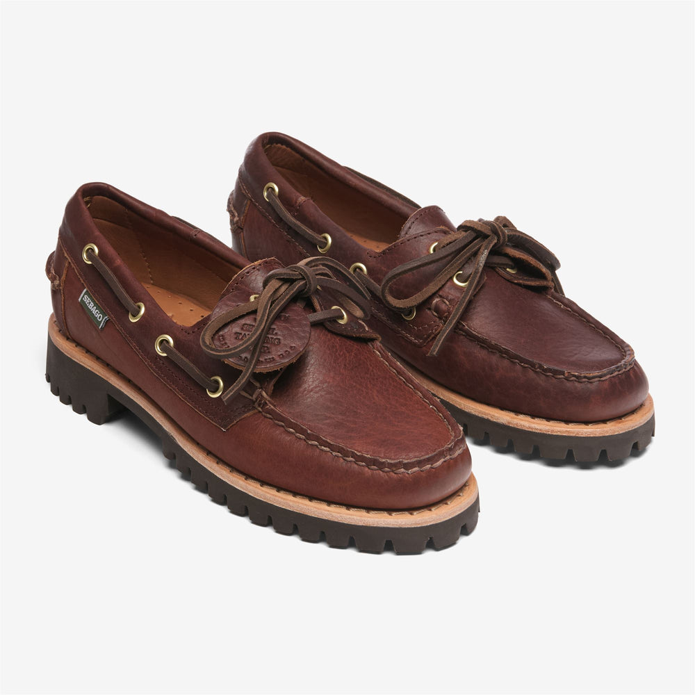 Dark brown Women's Moccasin Docksides with Rubber Sole 02