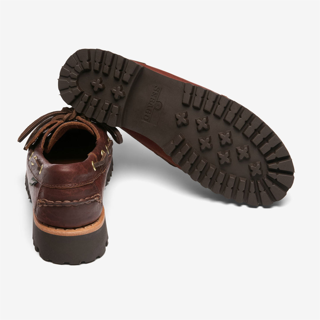 Mocassins Docksides pour femmes, marron foncé, à semelle en caoutchouc main