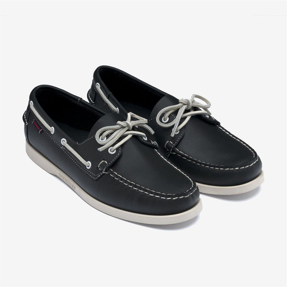Navy Blue Men's Leather Docksides Moccasin for Yachting 02