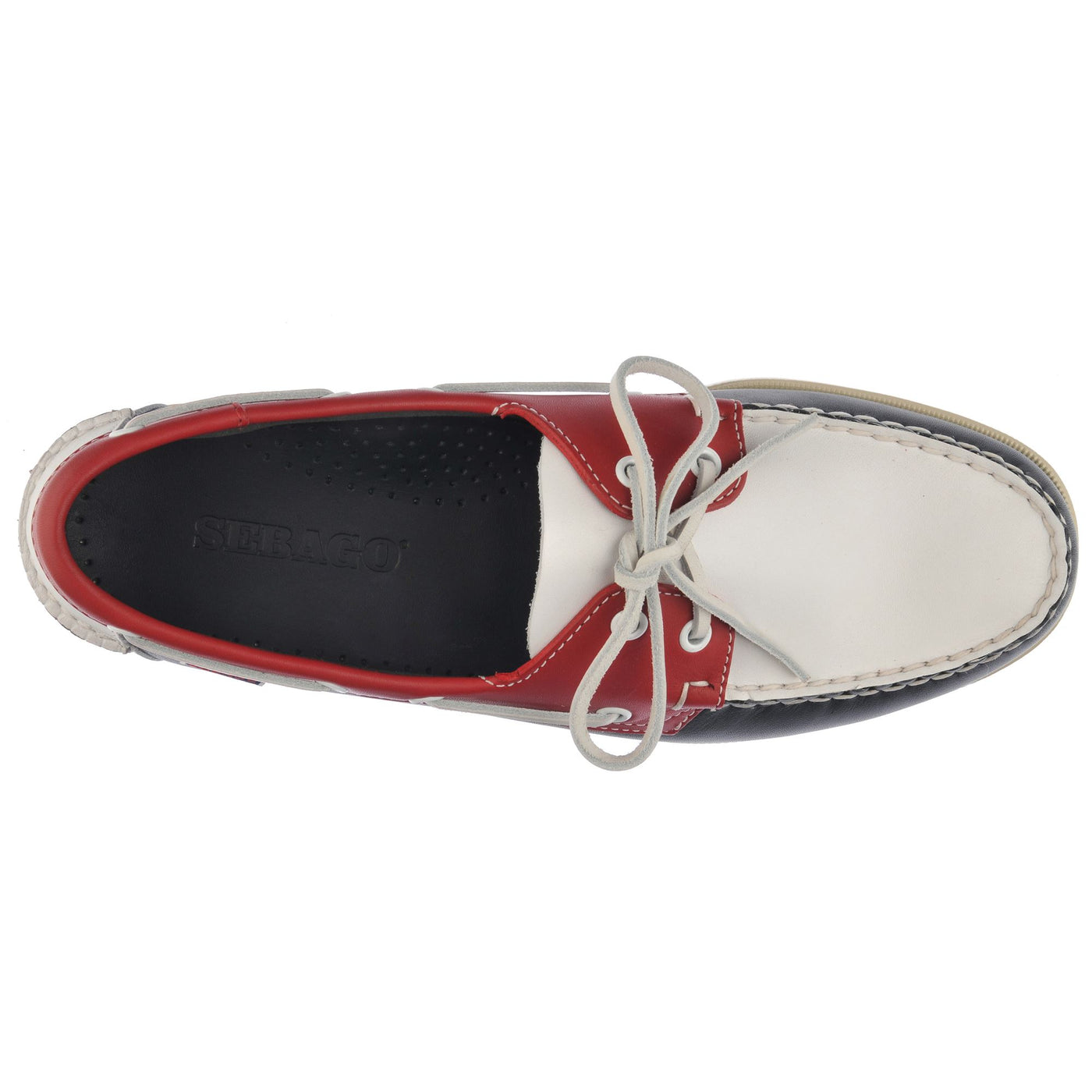 Docksides Man PORTLAND SPINNAKER Mocassin NAVY-RED-WHITE Dressed Back (jpg Rgb)		