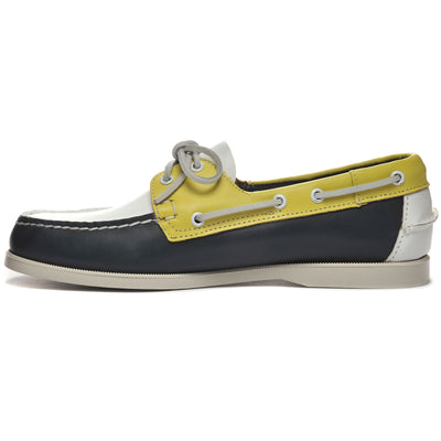 Docksides Man PORTLAND SPINNAKER Mocassin NAVY-YELLOW-WHITE Dressed Side (jpg Rgb)		
