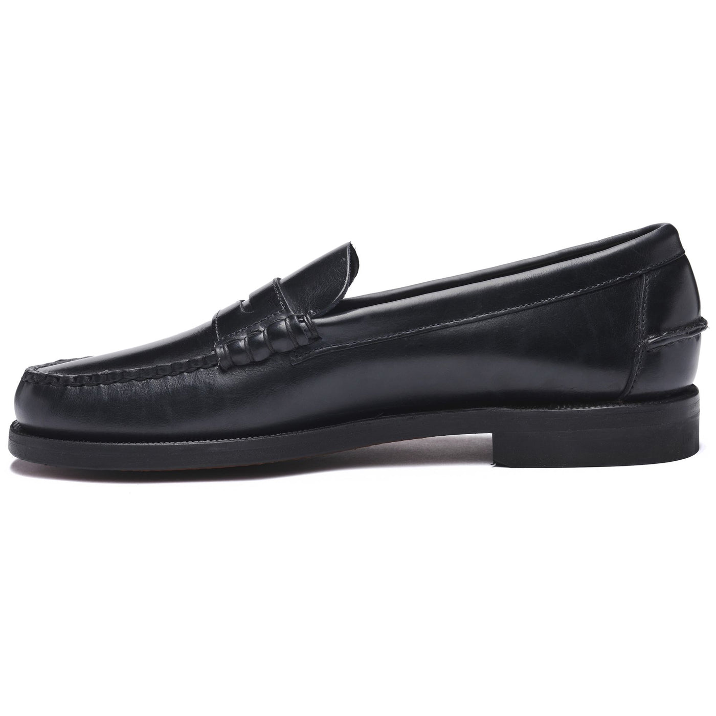 Moc Man CLASSIC DAN WAXY Moccasin BLUE NAVY Dressed Side (jpg Rgb)		