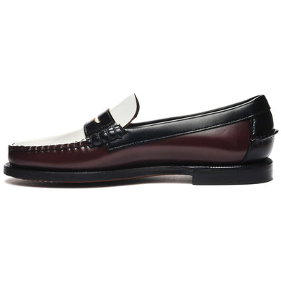 Moc Woman CLASSIC DAN WOMAN Moccasin GARNET-WHITE-BLACK Dressed Side (jpg Rgb)		