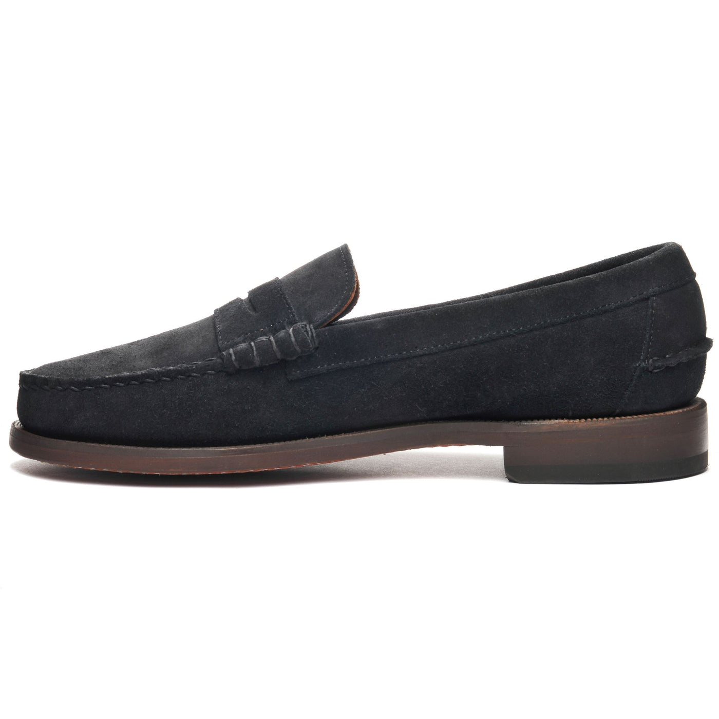 Moc Man CLASSIC DAN SUEDE Moccasin BLUE NAVY Dressed Side (jpg Rgb)		