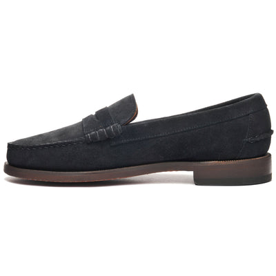 Moc Man CLASSIC DAN SUEDE Moccasin BLUE NAVY Dressed Side (jpg Rgb)		