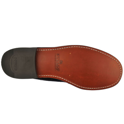 Moc Man CLASSIC DAN SUEDE Moccasin BLUE NAVY Dressed Front (jpg Rgb)	