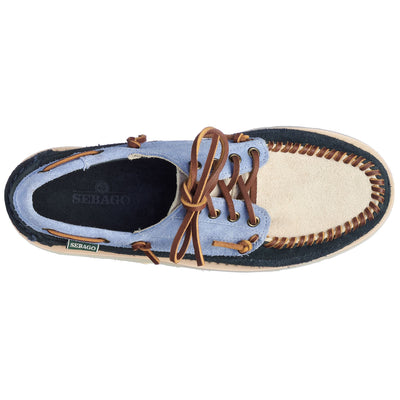 Moc Man CAYUGA Moccasin BLUE NAVY- LT BLUE- PAPYRUS Dressed Back (jpg Rgb)		