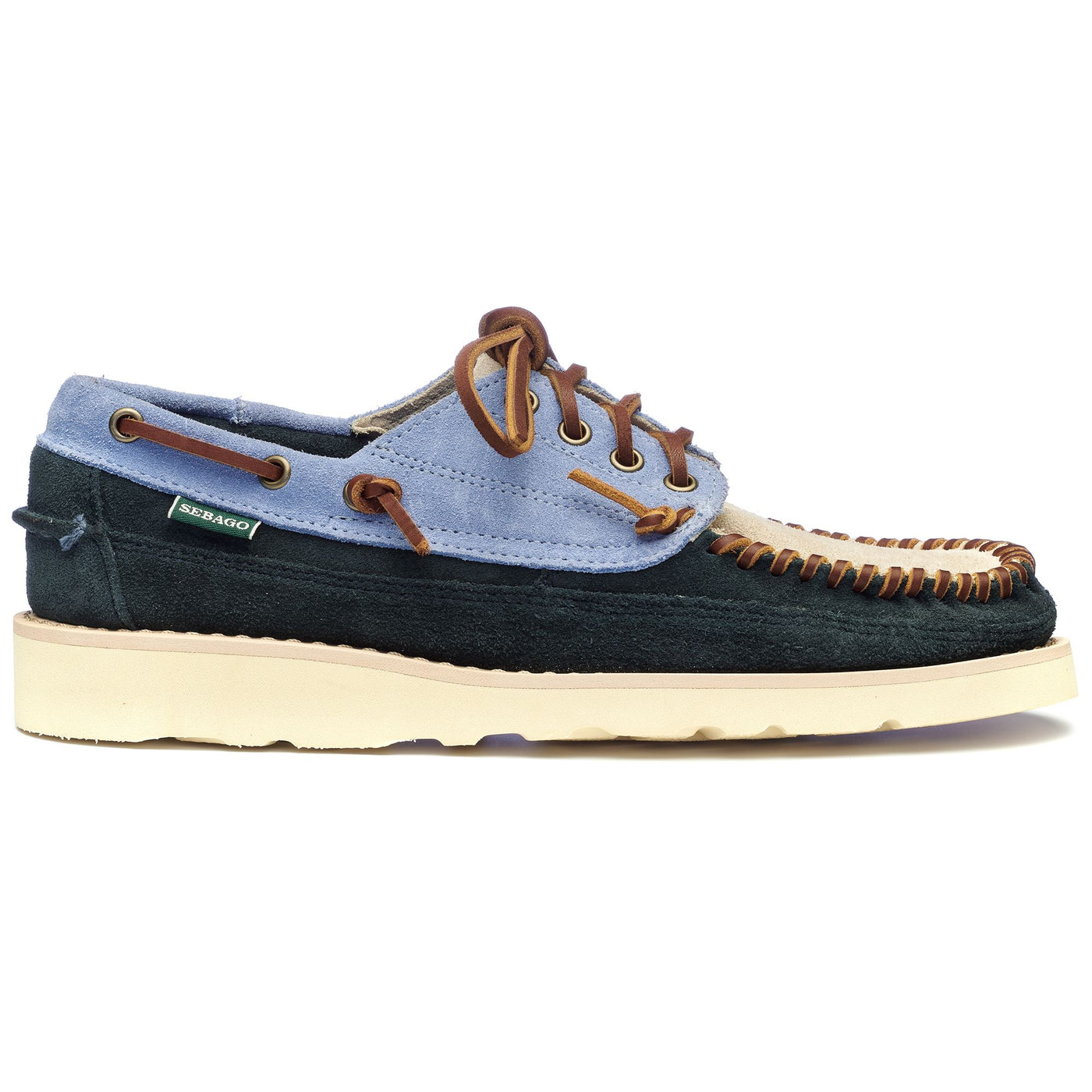 Moc Man CAYUGA Moccasin BLUE NAVY- LT BLUE- PAPYRUS Photo (jpg Rgb)			