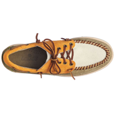 Moc Man CAYUGA Moccasin FLAME ORANGE- PAPYRUS- OLIVE | sebago Dressed Back (jpg Rgb)		