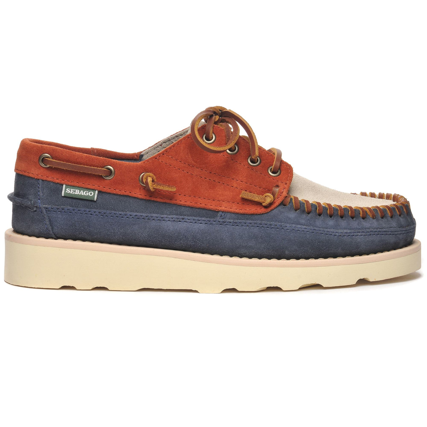 Moc Man CAYUGA Moccasin BLUE DK DENIM- BRANDY- BIRCH Photo (jpg Rgb)			