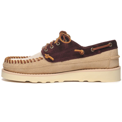 Moc Man CAYUGA Moccasin CAMEL- BORDEAUX- PAPYRUS Dressed Side (jpg Rgb)		