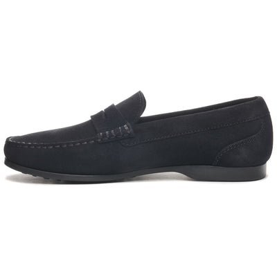 Moc Man BYRON SUEDE Moccasin BLUE NAVY Dressed Side (jpg Rgb)		