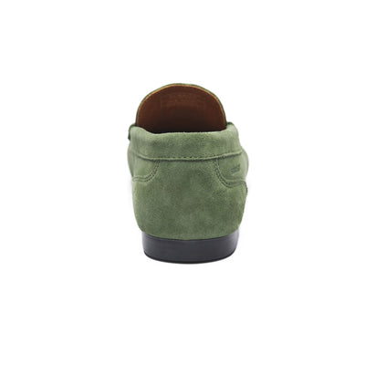 Moc Man BYRON SUEDE Moccasin GREEN FOLIAGE Detail (jpg Rgb)			
