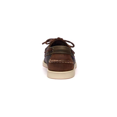 Docksides Man Portland Spinnaker Waxed Mocassin BROWN-NAVY-GREY Detail (jpg Rgb)			