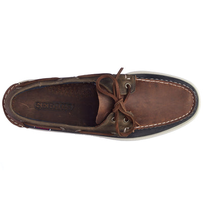 Docksides Man Portland Spinnaker Waxed Mocassin BROWN-NAVY-GREY Dressed Back (jpg Rgb)		