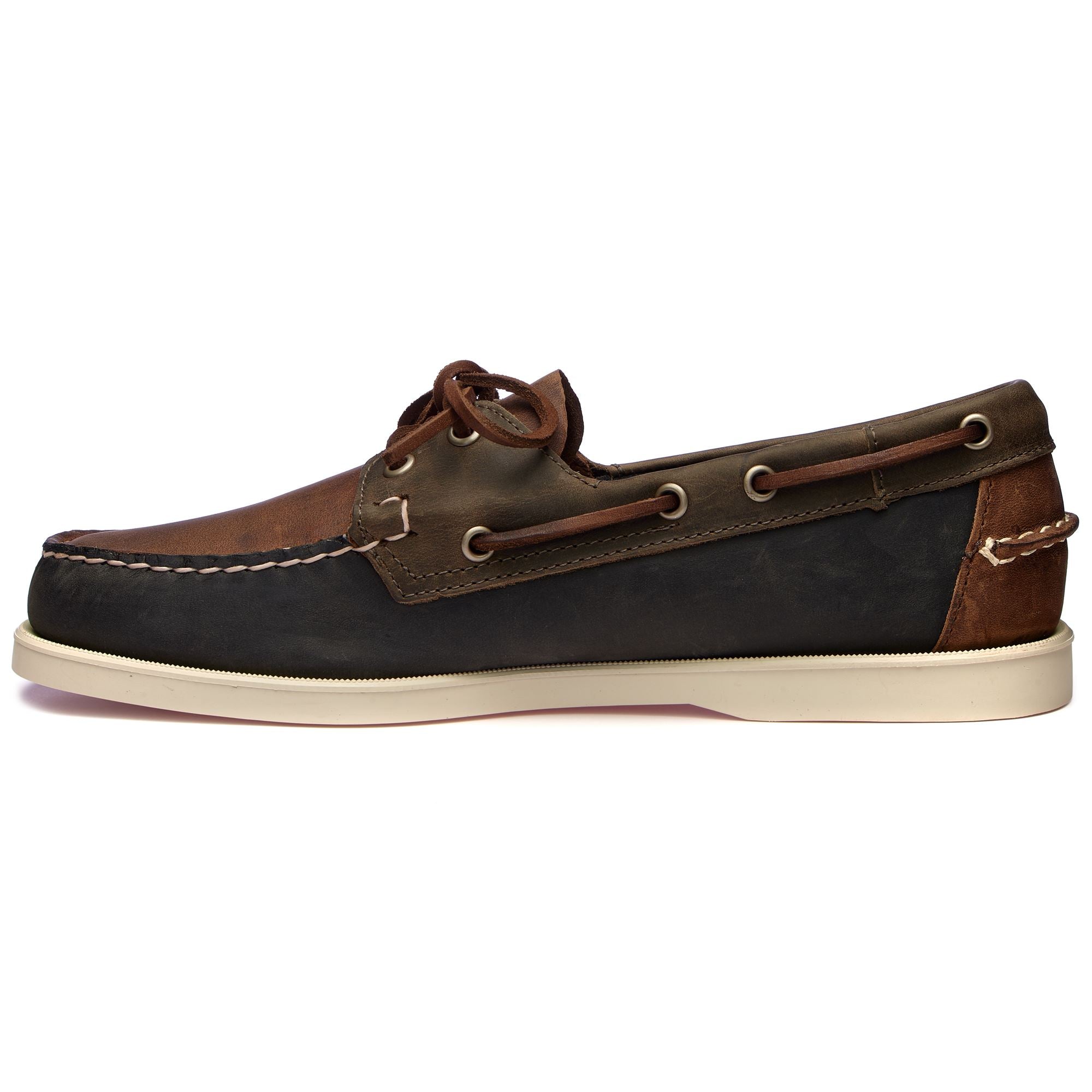 Portland Spinnaker Waxed Docksides Mocassin Man BROWN NAVY GREY