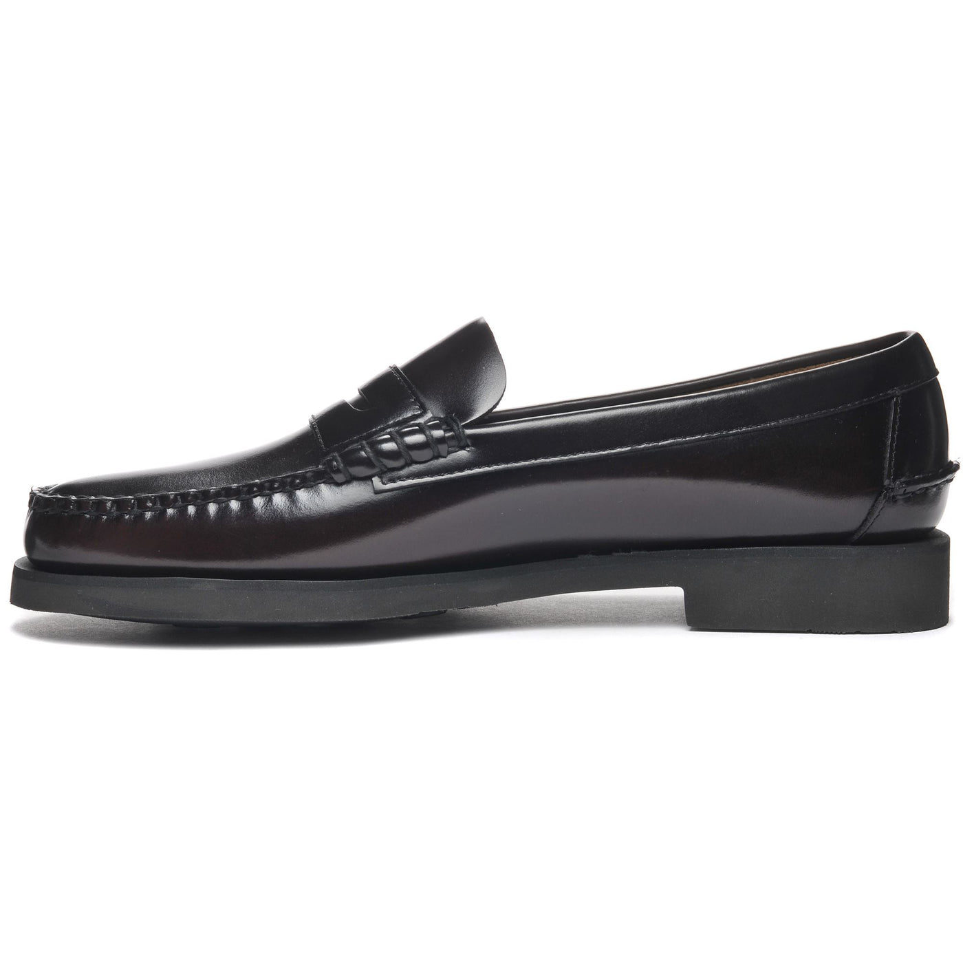 Moc Man DAN PO Moccasin BROWN BURGUNDY Dressed Side (jpg Rgb)		