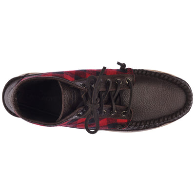 Moc Man Seneca Mid Wool Mid Cut DK BROWN Dressed Back (jpg Rgb)		