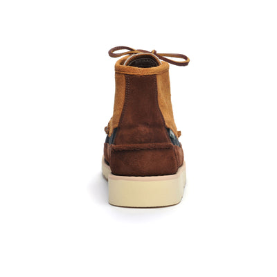 Moc Man Cayuga Mid Mid Cut TAN-PAPYRUS-NAVY-DKBROWN Detail (jpg Rgb)			