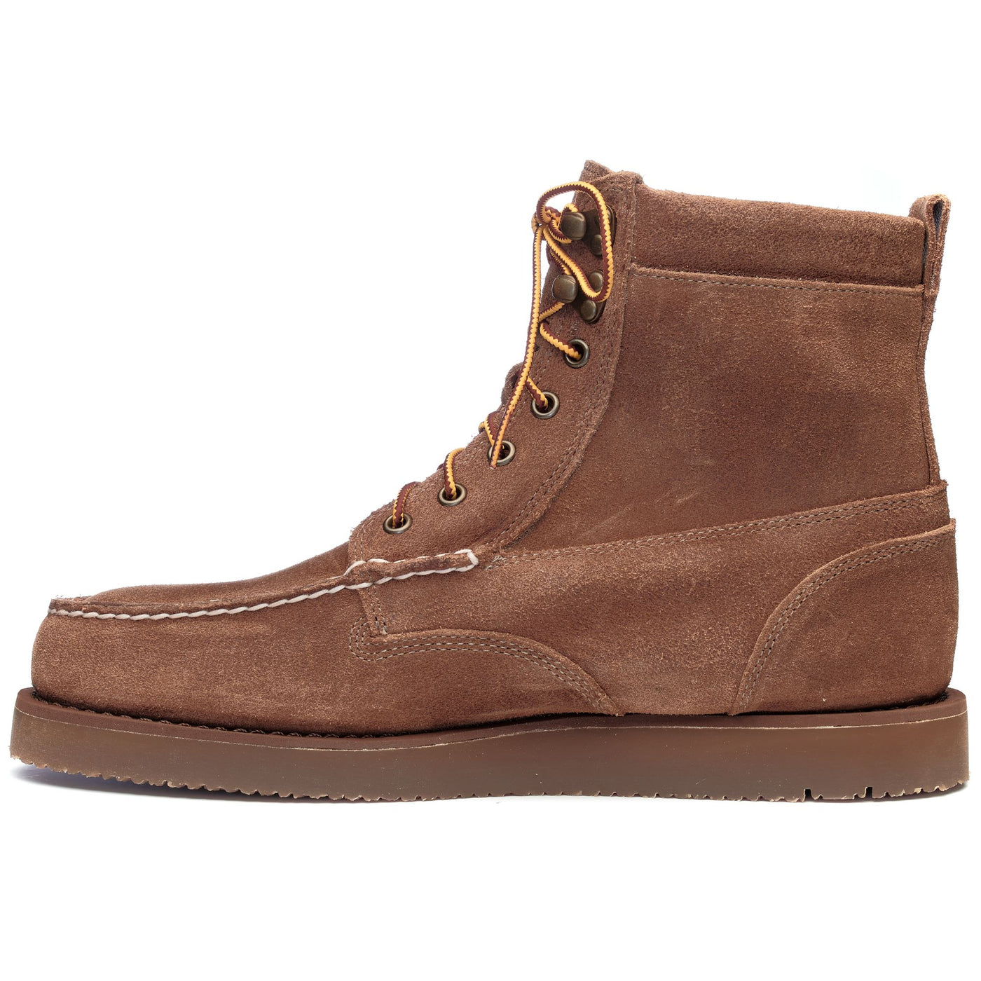 Moc Man Rogden Boot Suede Mid Cut BEIGE CAMEL Dressed Side (jpg Rgb)		