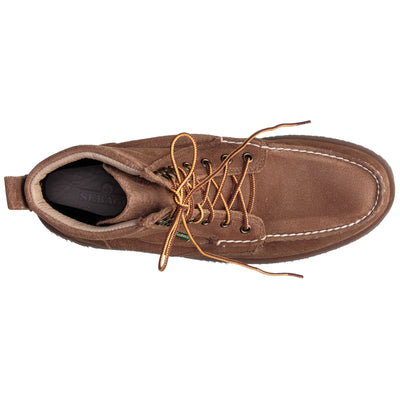 Moc Man Rogden Boot Suede Mid Cut BEIGE CAMEL Dressed Back (jpg Rgb)		