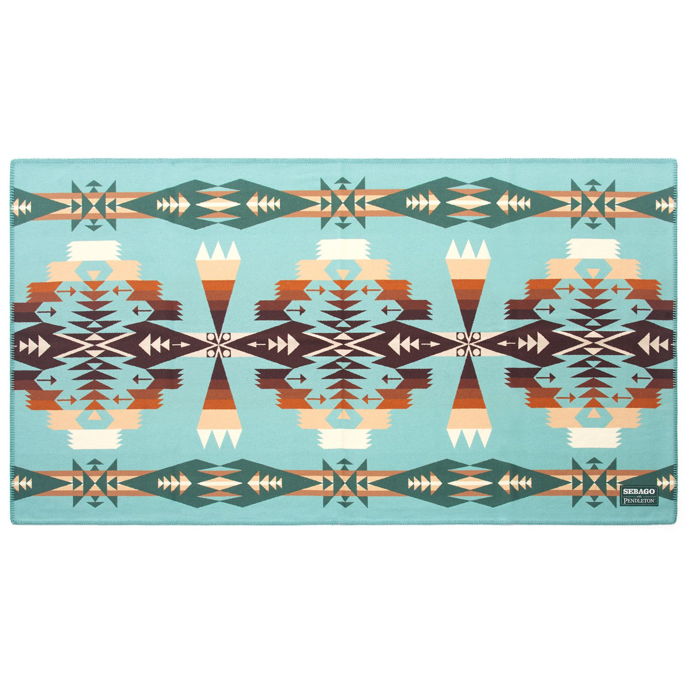 Quilts and blankets Unisex TUCSON Blanket GREEN AQUA Dressed Front (jpg Rgb)	