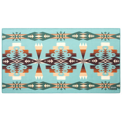 Quilts and blankets Unisex TUCSON Blanket GREEN AQUA Dressed Front (jpg Rgb)	