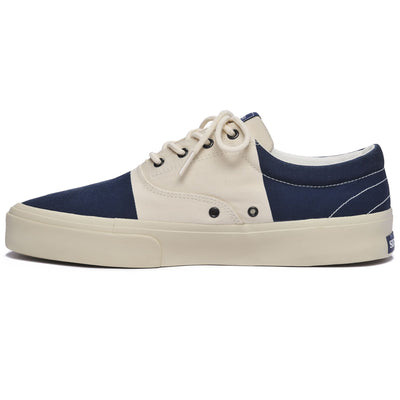 Sneakers Man JOHN FLAGS Low Cut BLUE-OFFWHITE Dressed Side (jpg Rgb)		